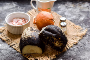 Редька со шкварками