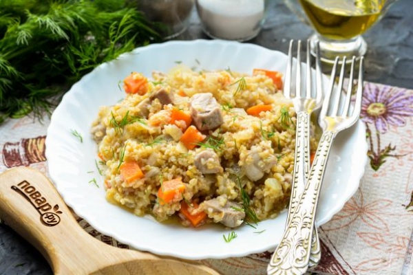 Ячневая каша с мясом Ячневая каша с мясом
