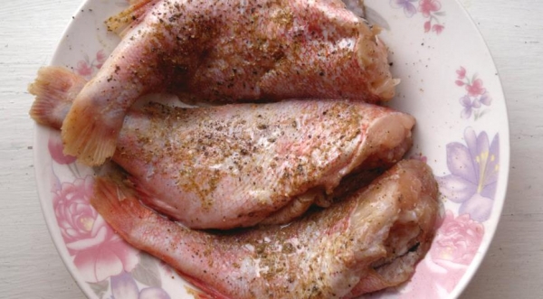 Морской окунь с шампиньонами, пошаговый рецепт с фото