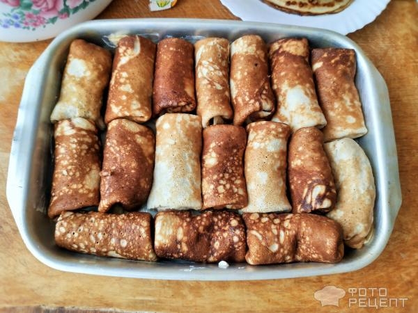 Рецепт: Блинчики с картофелем и грибами - Для любителей фаршированных блинчиков