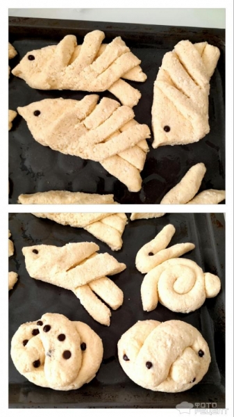 Рецепт: Булочки "Птички" - Встречаем весну! Весенние булочки "Птички" - сладкие, творожные булочки для детей.