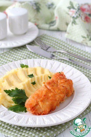 Треска в яично-сырной панировке