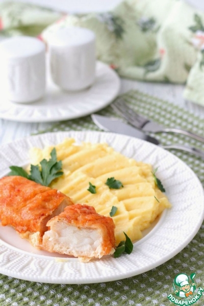 Треска в яично-сырной панировке