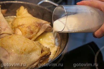 Куриные бедра с горчицей и сливками