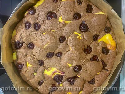 Брауни с творогом и вишней