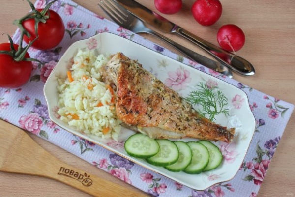 Окунь запеченный в майонезе Окунь запеченный в майонезе