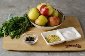 Моченые яблоки с горчицей