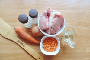 Каша из чечевицы с мясом