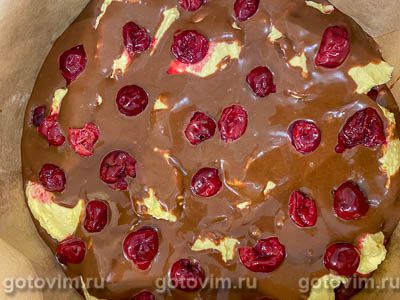 Брауни с творогом и вишней