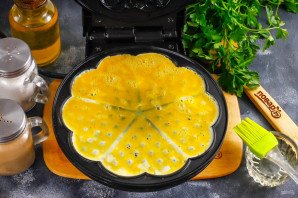 Омлет в вафельнице