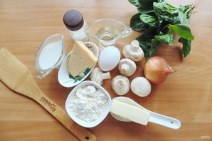 Киш с грибами и шпинатом