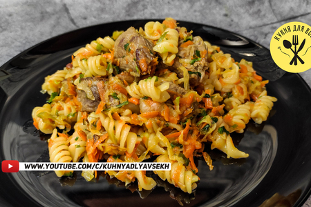 Макароны с мясом и капустой на сковороде Макароны с мясом и капустой на сковороде