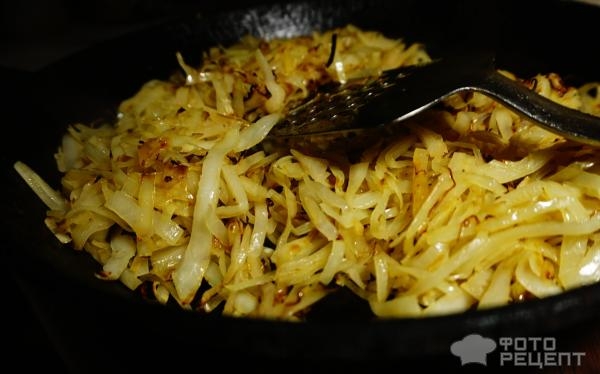 Рецепт: Гречневый бигос с индейкой - со свежей капустой