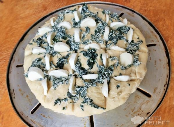 Рецепт: Хлеб с зеленью и моцареллой - В традициях Италии Рецепт: Хлеб с зеленью и моцареллой - В традициях Италии