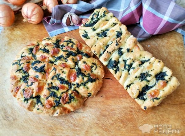 Рецепт: Хлеб с зеленью и моцареллой - В традициях Италии Рецепт: Хлеб с зеленью и моцареллой - В традициях Италии