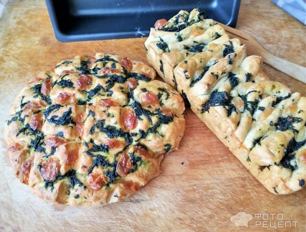 Рецепт: Хлеб с зеленью и моцареллой - В традициях Италии Рецепт: Хлеб с зеленью и моцареллой - В традициях Италии