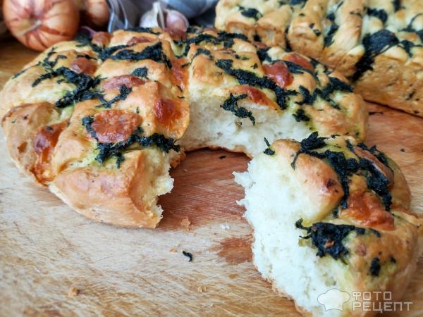 Рецепт: Хлеб с зеленью и моцареллой - В традициях Италии Рецепт: Хлеб с зеленью и моцареллой - В традициях Италии