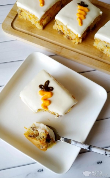 Рецепт: Морковное пирожное - с творожным кремом. Готовимся к Пасхе.