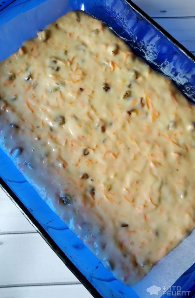 Рецепт: Морковное пирожное - с творожным кремом. Готовимся к Пасхе.