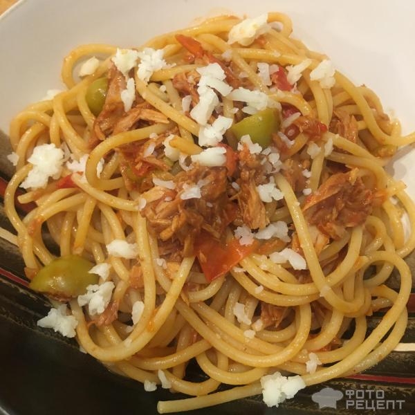 Рецепт: Паста с тунцом - в томатном соусе