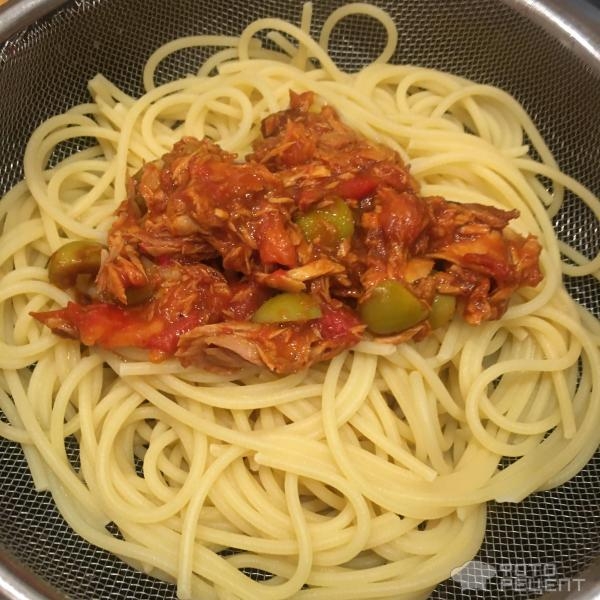 Рецепт: Паста с тунцом - в томатном соусе