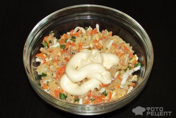 Рецепт: Салат в стиле "Мимоза" - на скорую руку