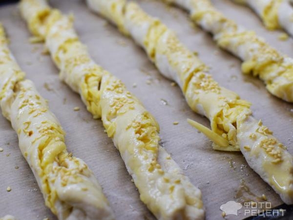 Рецепт: Сырные палочки с кунжутом - Мои затяжные жгутики!