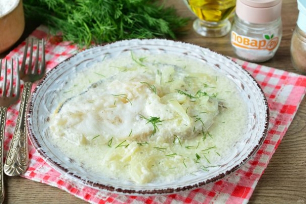 Зубатка в сливках Зубатка в сливках