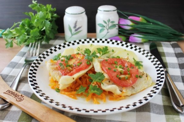 Судак с помидорами в духовке Судак с помидорами в духовке