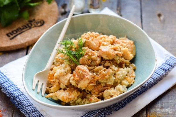 Овсяная каша с курицей Овсяная каша с курицей