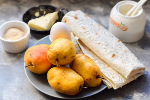 Штрудель с грушами из лаваша