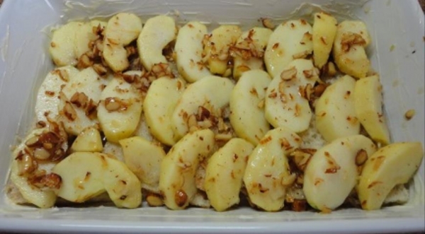 Хлебный яблочный пудинг по-крестьянски , пошаговый рецепт с фото