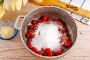 Вишневое компоте для торта