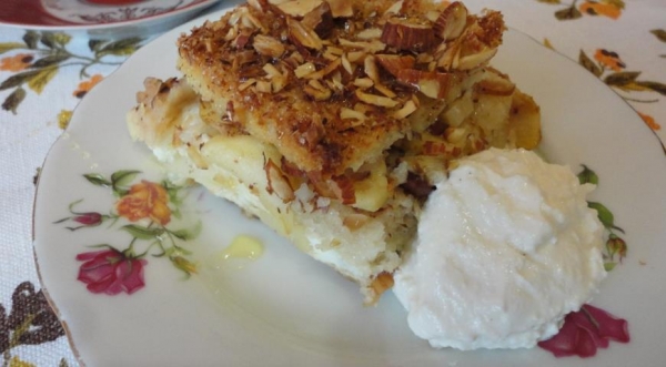 Хлебный яблочный пудинг по-крестьянски , пошаговый рецепт с фото