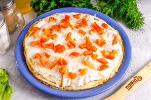 Блинный торт с ветчиной и сыром Блинный торт с ветчиной и сыром