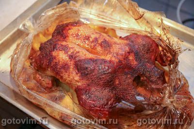 Утка в аджике, зажаренная в пакете для выпечки