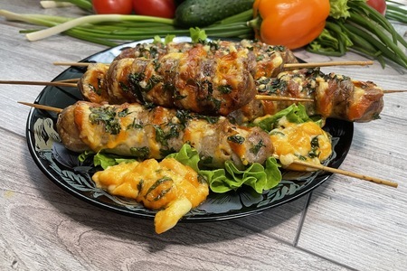 Колбаски-гриль с сыром в духовке Колбаски-гриль с сыром в духовке