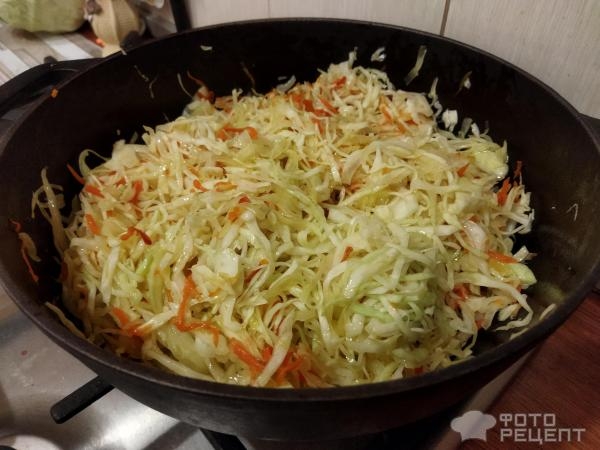 Рецепт: Капуста тушеная с овощами - и молоком и копчённой паприкой