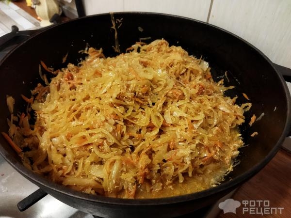 Рецепт: Капуста тушеная с овощами - и молоком и копчённой паприкой