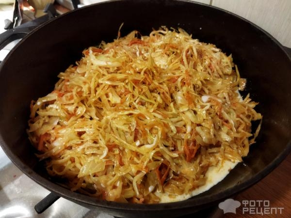 Рецепт: Капуста тушеная с овощами - и молоком и копчённой паприкой