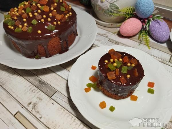 Рецепт: Кулич на кефире - с цукатами, без дрожжей, готовимся к Пасхе, просто и быстро