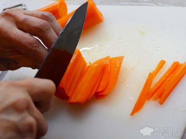 Рецепт: Лапша удон - С курицей, шампиньонами и овощами. Очень вкусное японское блюдо!