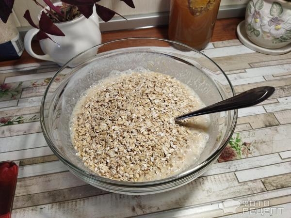 Рецепт: Овсяные кексы - с яблочным повидлом, когда нет куриных яиц, сахара и муки Рецепт: Овсяные кексы - с яблочным повидлом, когда нет куриных яиц, сахара и муки