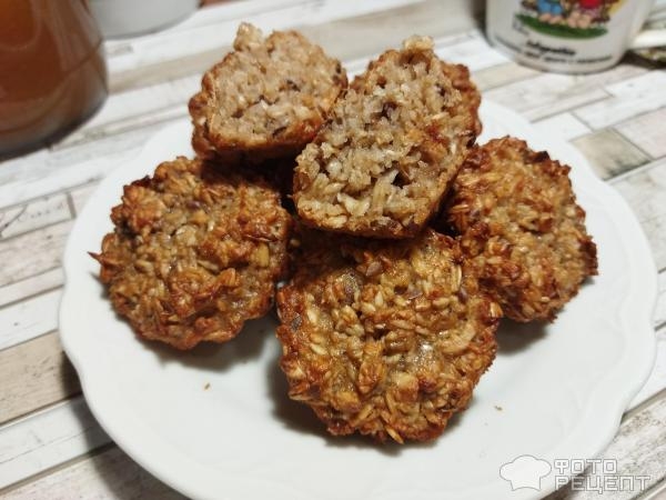 Рецепт: Овсяные кексы - с яблочным повидлом, когда нет куриных яиц, сахара и муки Рецепт: Овсяные кексы - с яблочным повидлом, когда нет куриных яиц, сахара и муки