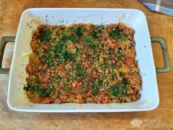 Рецепт: Сложная запеканка - Почти "Пастуший пирог"