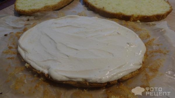 Рецепт: Торт с клубнично -банановым творожным кремом - Не трудоёмкий ,вкусный торт.