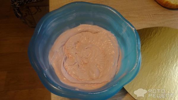 Рецепт: Торт с клубнично -банановым творожным кремом - Не трудоёмкий ,вкусный торт.