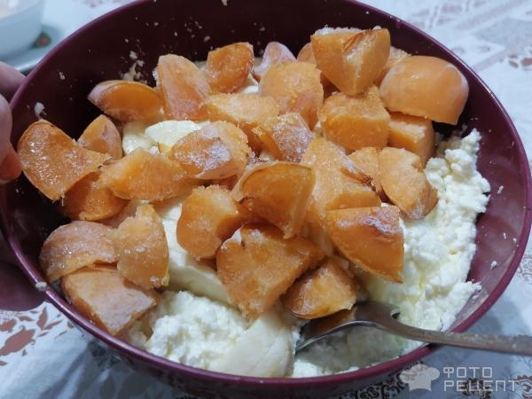 Рецепт: Запеканка творожно-фруктовая - без сахара