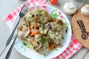 Курица с грибами в фольге Курица с грибами в фольге