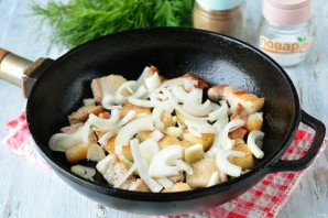 Жареная картошка с грудинкой Жареная картошка с грудинкой